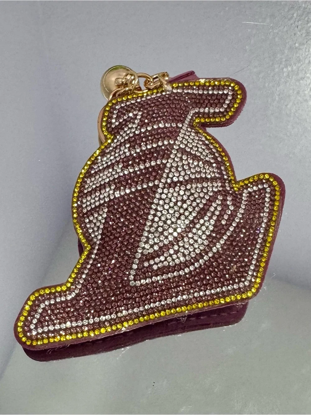 New Crystal-Embellished Lakers Keychain Bag Charm